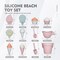 17Pcs Summer Silicone Beach Toys,Modern Baby Beach Toys,Travel Friendly Beach Set,Silicone Bucket, Watering Can, Shovel, 12 Sand Molds, Beach Bag,Silicone Sand Toys for Toddlers, Kids (Pink)